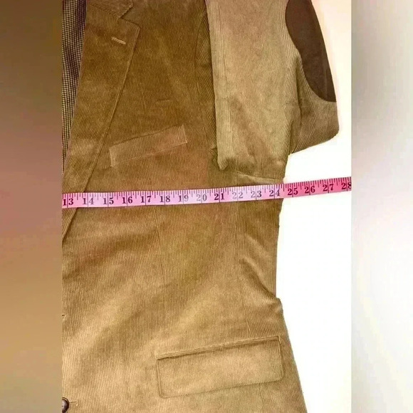 Chaps Men’s Corduroy Sport Coat Blazer Jacket Size-46L Tan Beige - Picture 5 of 9